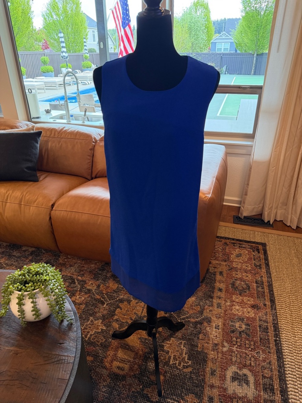 Wells Grace royal blue sleeveless shift dress small NWT